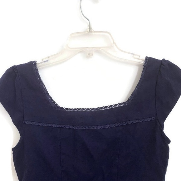 Maeve by Anthro Blue Lace Scoop Neck Dress Sz 0 - Picture 3 of 5